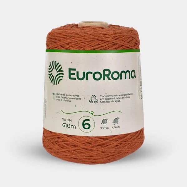 Barbante Euroroma n°6 TELHA Cor710 610mt 600g