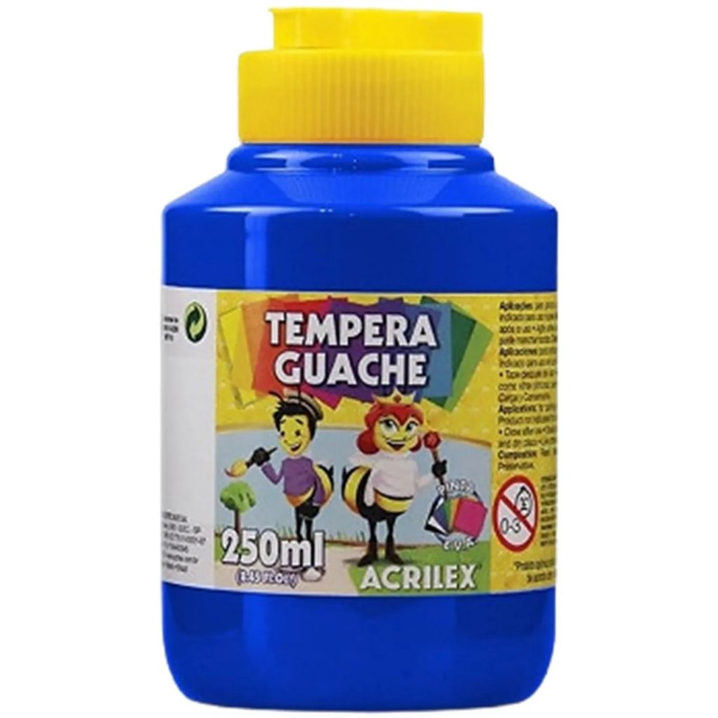 Tinta Tempera Guache Acrilex cor501-AZUL TURQUESA 250ml