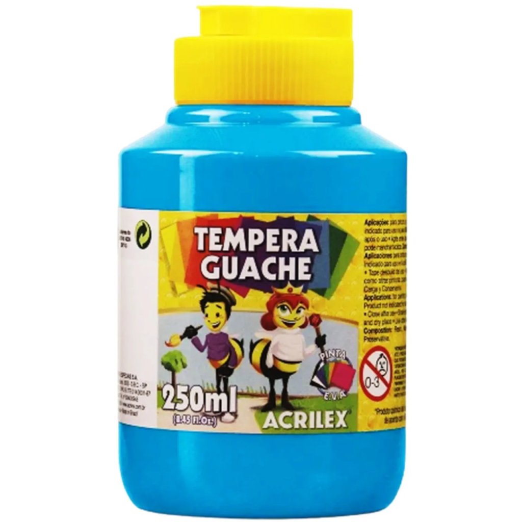 Tinta Tempera Guache Acrilex cor503-AZUL CELESTE 250ml