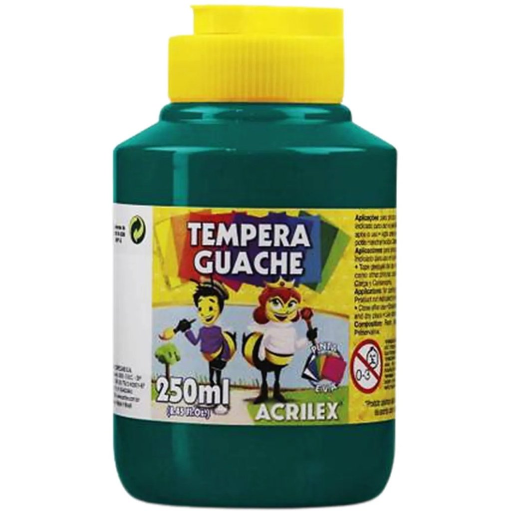 Tinta Tempera Guache Acrilex cor511-VERDE BANDEIRA 250ml