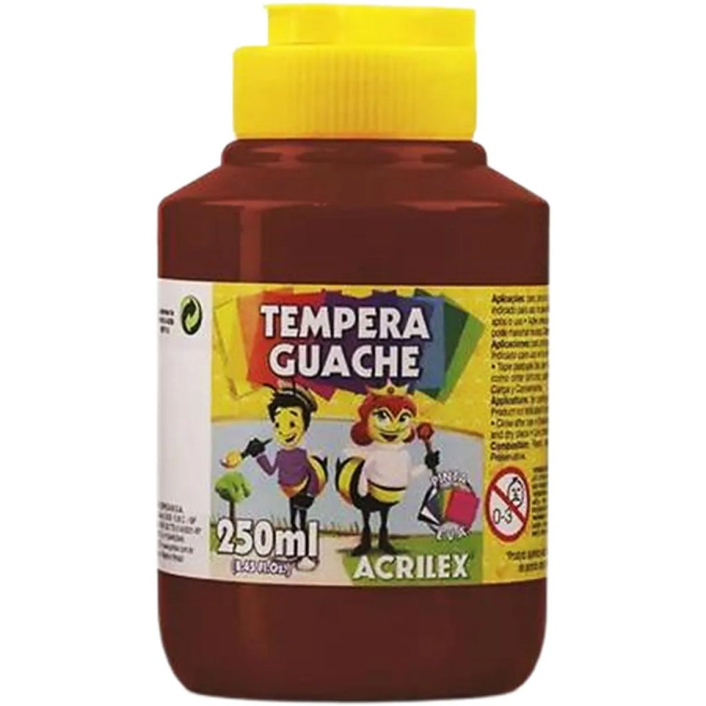 Tinta Tempera Guache Acrilex cor531-MARROM 250ml
