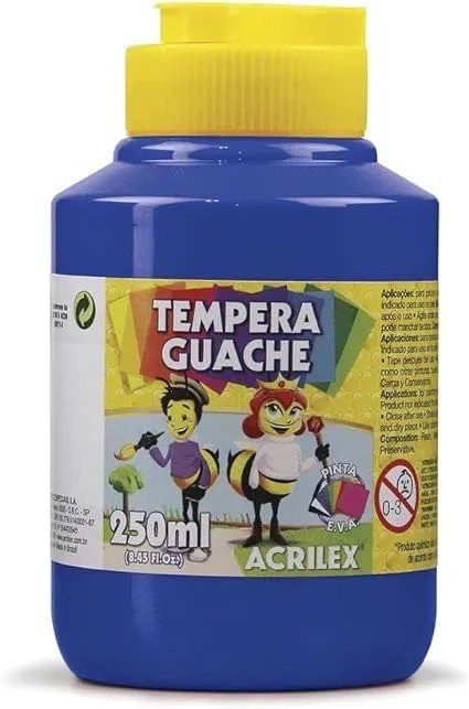 Tinta Tempera Guache Acrilex cor559-AZUL 250ml