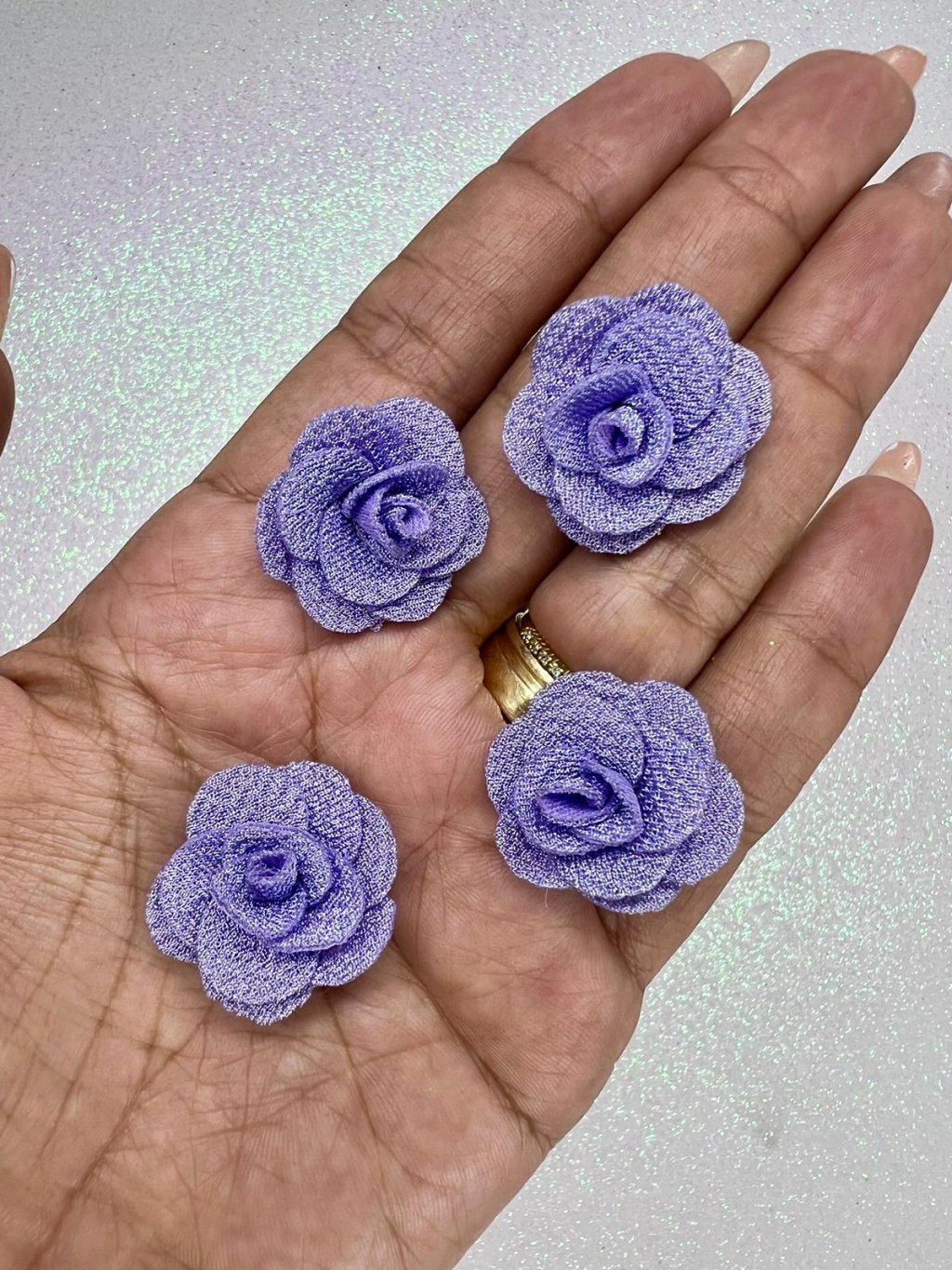 Rosa tecido poliéster 3cm LILÁS Ref:933043 LIMPORT 05und