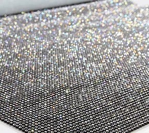 Manta strass Preta(strass prata) - Largura 46cm