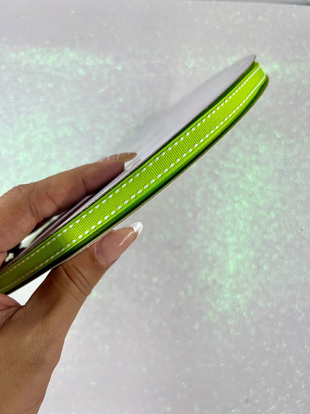 Fita Gorgurão Yama Pespontada n°2 Cor550-APPLE GREEN 10mm 05mt