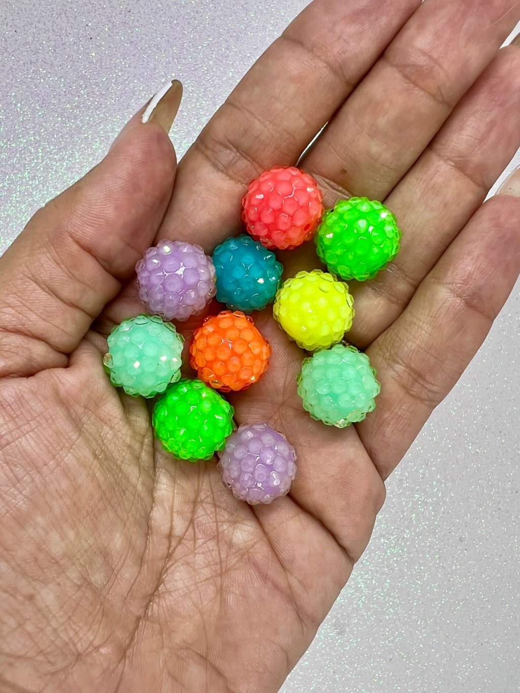 PROMOÇÃO Bola Strass Limport Ref:24205 MULTICOR FORTE 16mm 10und