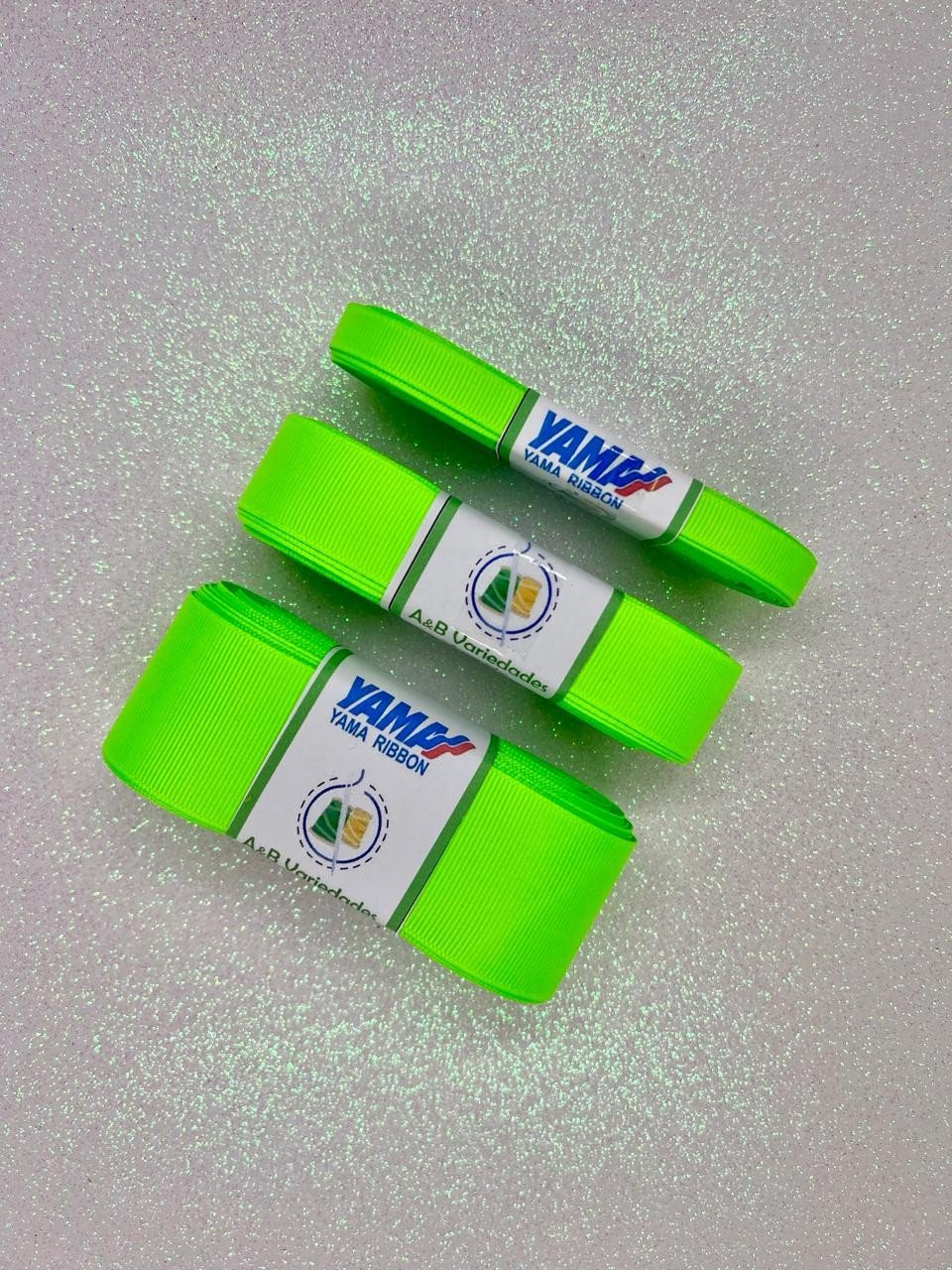 Fita Gorgurão Yama cor556-ACID GREEN 10mt