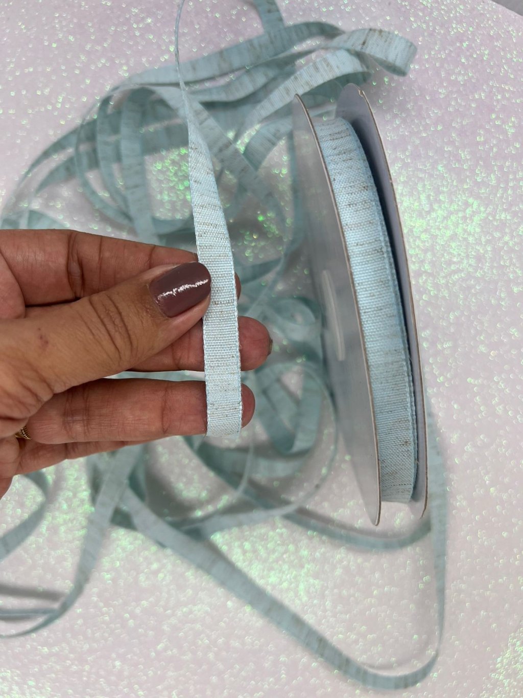 Fita Linho Mesclada Yama n°2 Cor305-LT BLUE 9mm 05mt