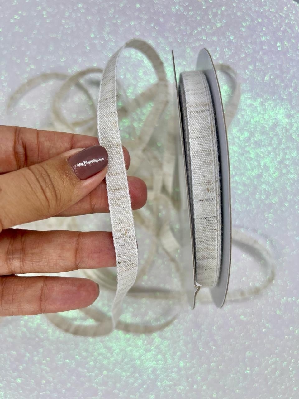 Fita Linho Mesclada Yama n°2 Cor029-WHITE 9mm 05mt