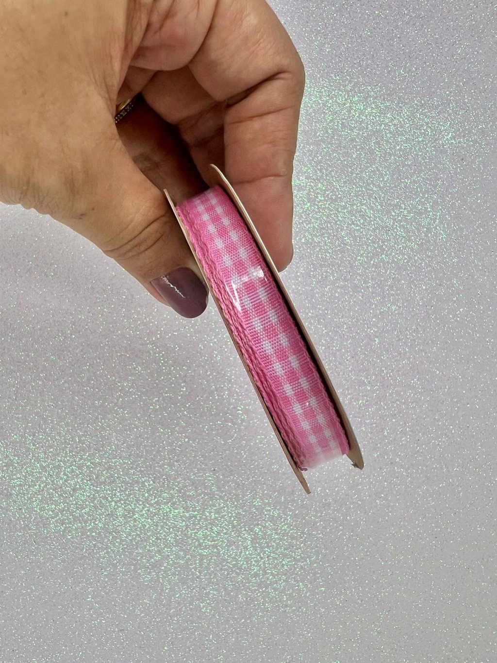 Fita Xadrez Sinimbu Ref:1944/10 Cor03-ROSA MÉDIO 10mm 10mt