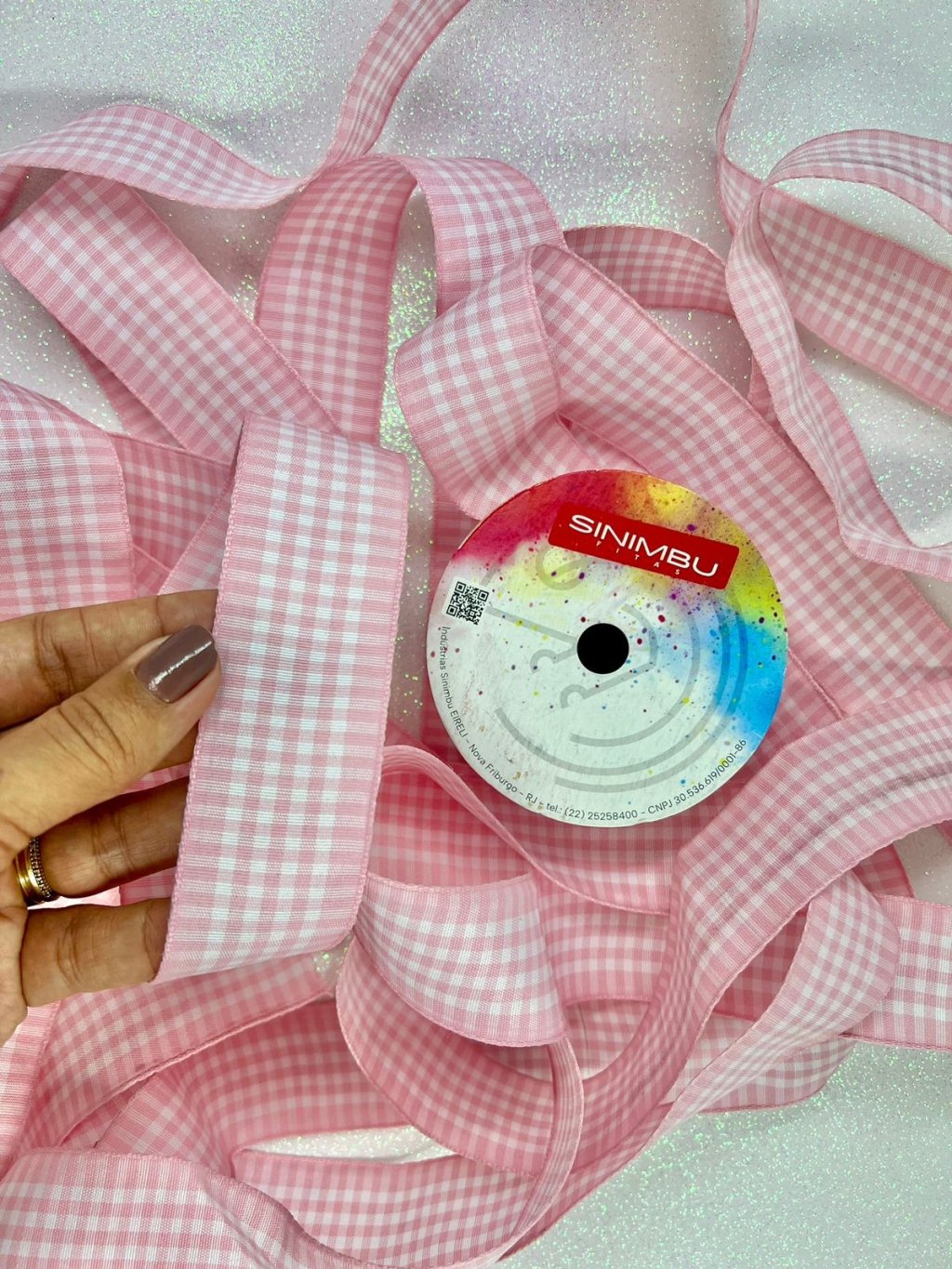 Fita Xadrez Sinimbu Ref:1944/38 Cor02-ROSA CLARO 38mm 