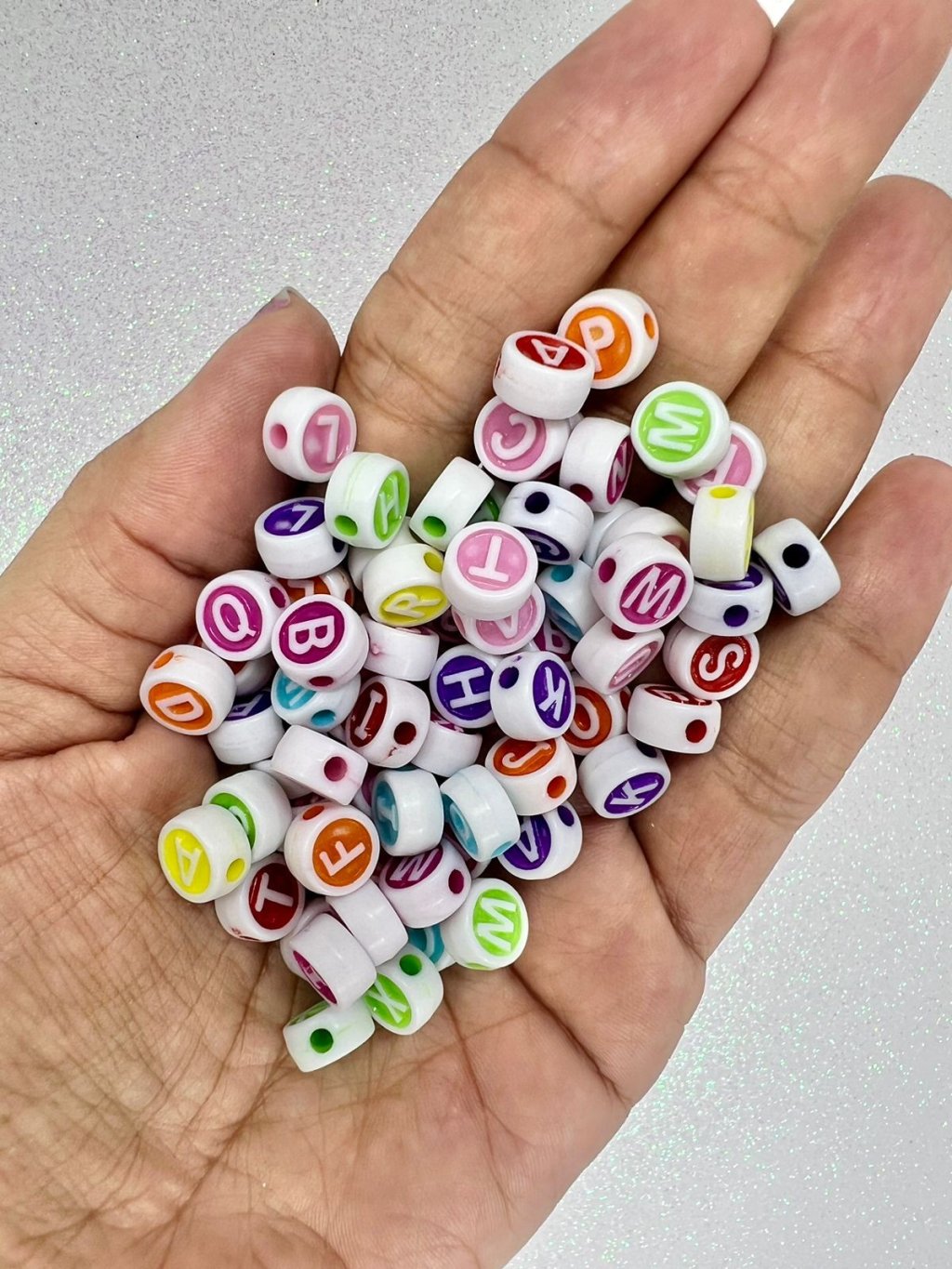 Letras Redondas Colors/Branca Ref:16903 10mm 20g