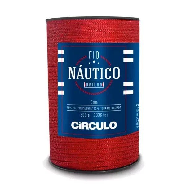 Fio Naútico Brilho Circulo ref:422711 VERMELHO-3734 5mm 500g 150mt