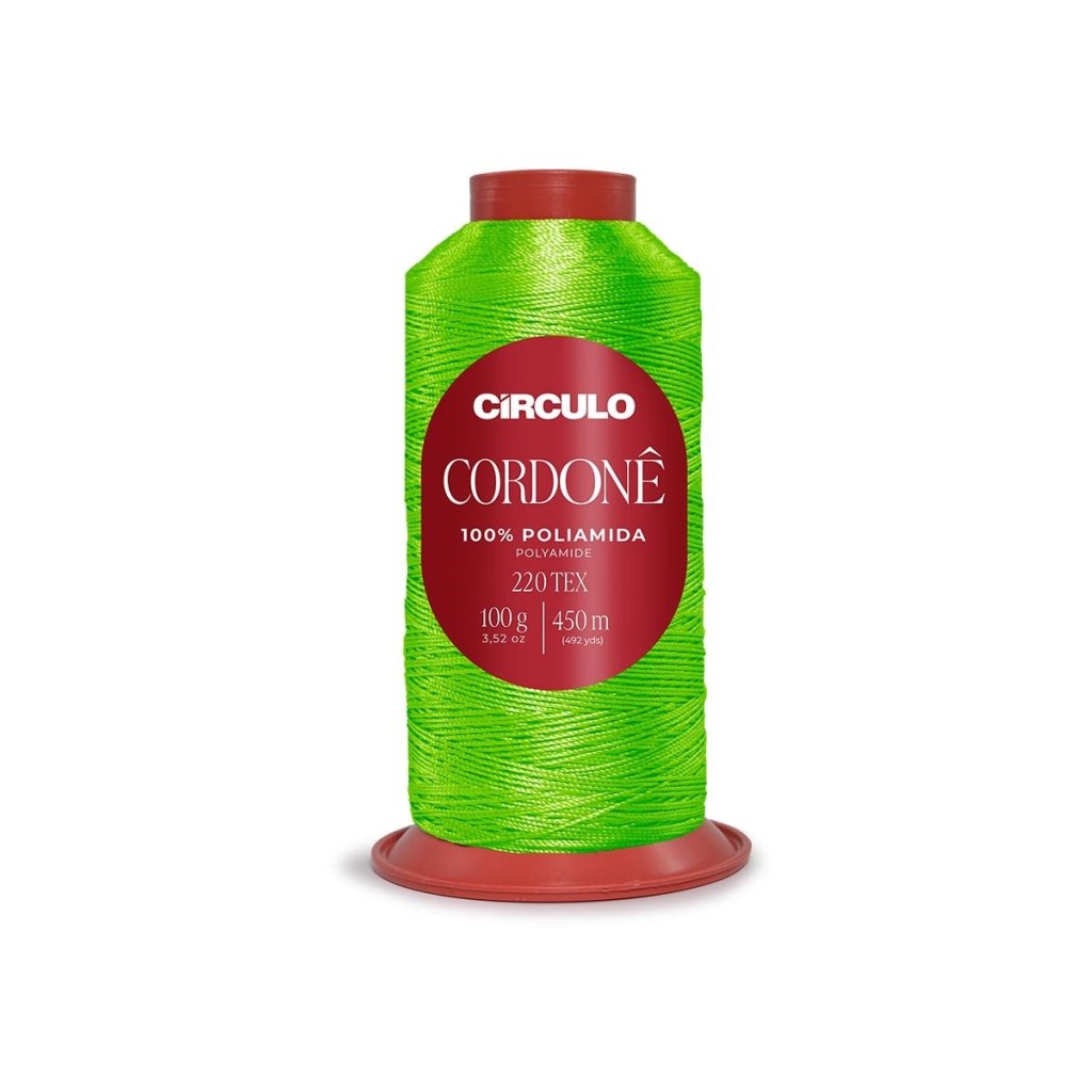 Linha Cordonê Circulo Cor5197-VERDE NEON 100g 450mt
