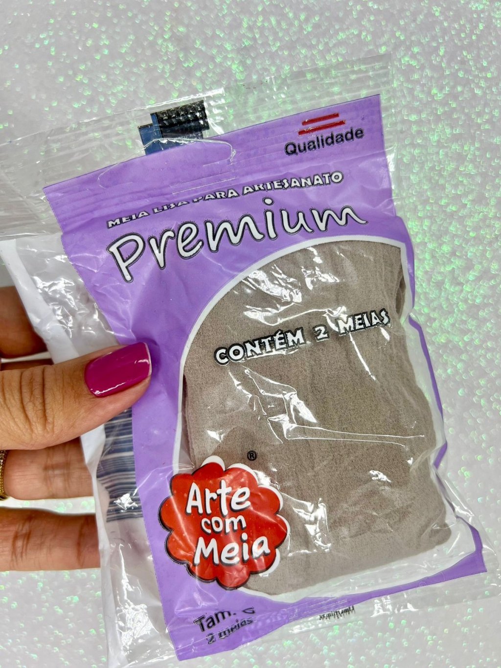 Meia de seda ARTE COM MEIA PREMIUM Cor5860-AVELÃ 02Und