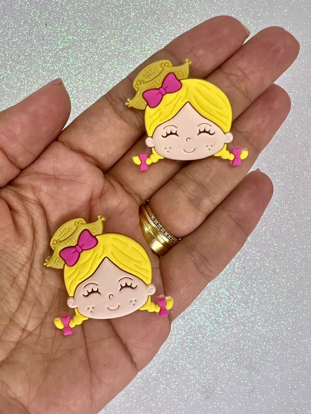 Aplique Emborrachado Menina Junina (Cabeça) FrrImport Ref:43927 LOIRA 40mm 02und 