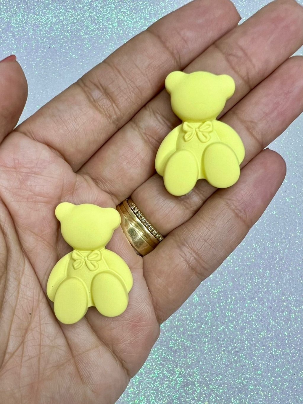 Aplique Urso Resina PatImport Ref:100512 AMARELO 35mm 02und