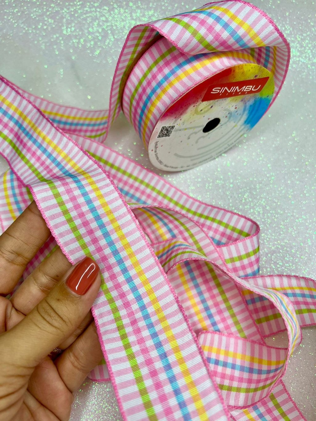 Fita Xadrez Sinimbu Ref:1968/38 Cor01-ROSA 38mm 