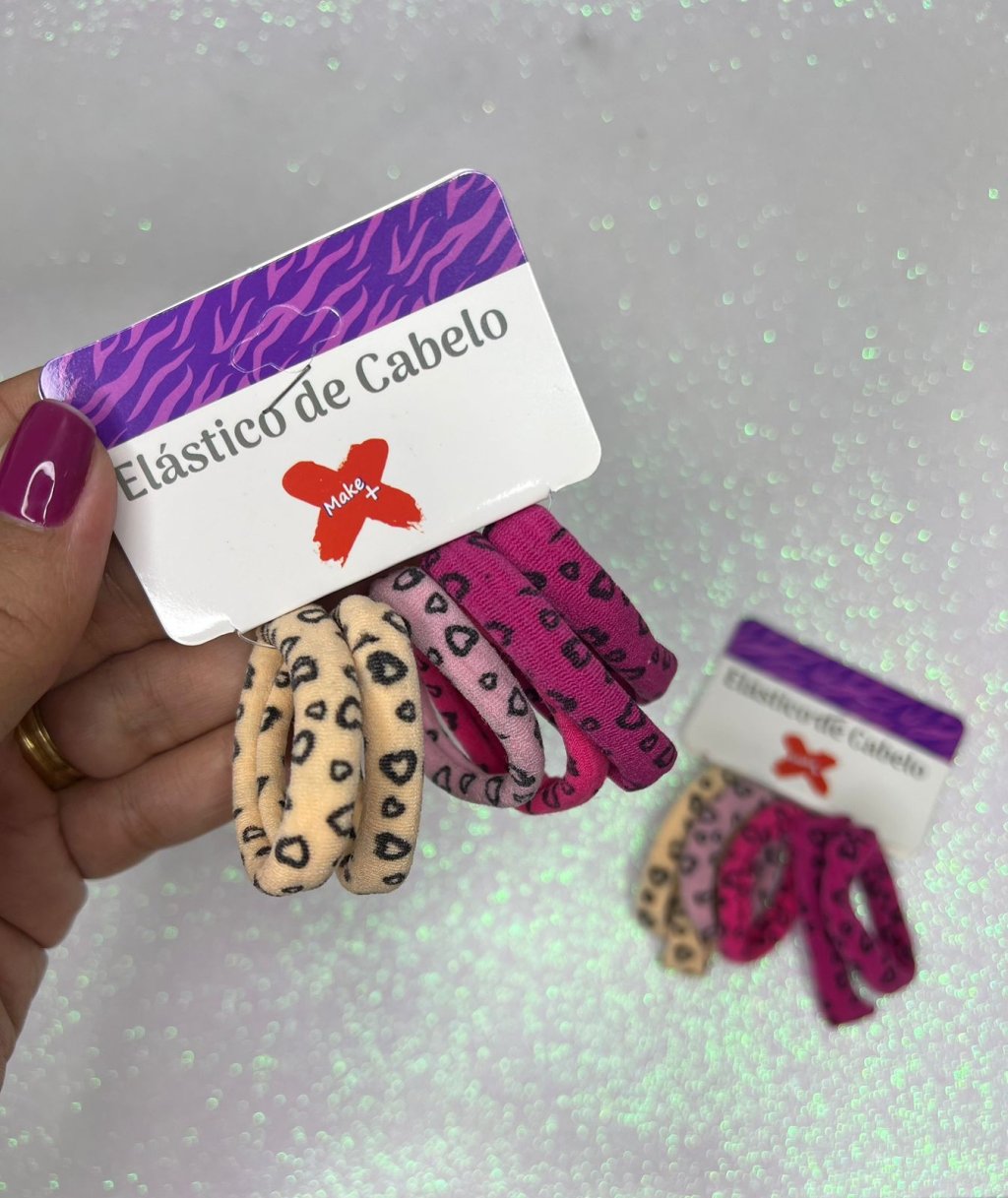 Elástico para cabelo Make+ Ref:6749 NUDE/TONS ROSA 25mm 06und