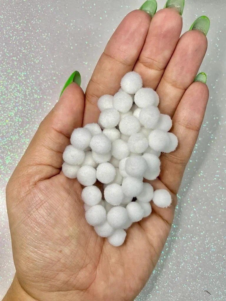 Pompom pp Yama Poliamida Ref2232 BRANCO 10mm 100und