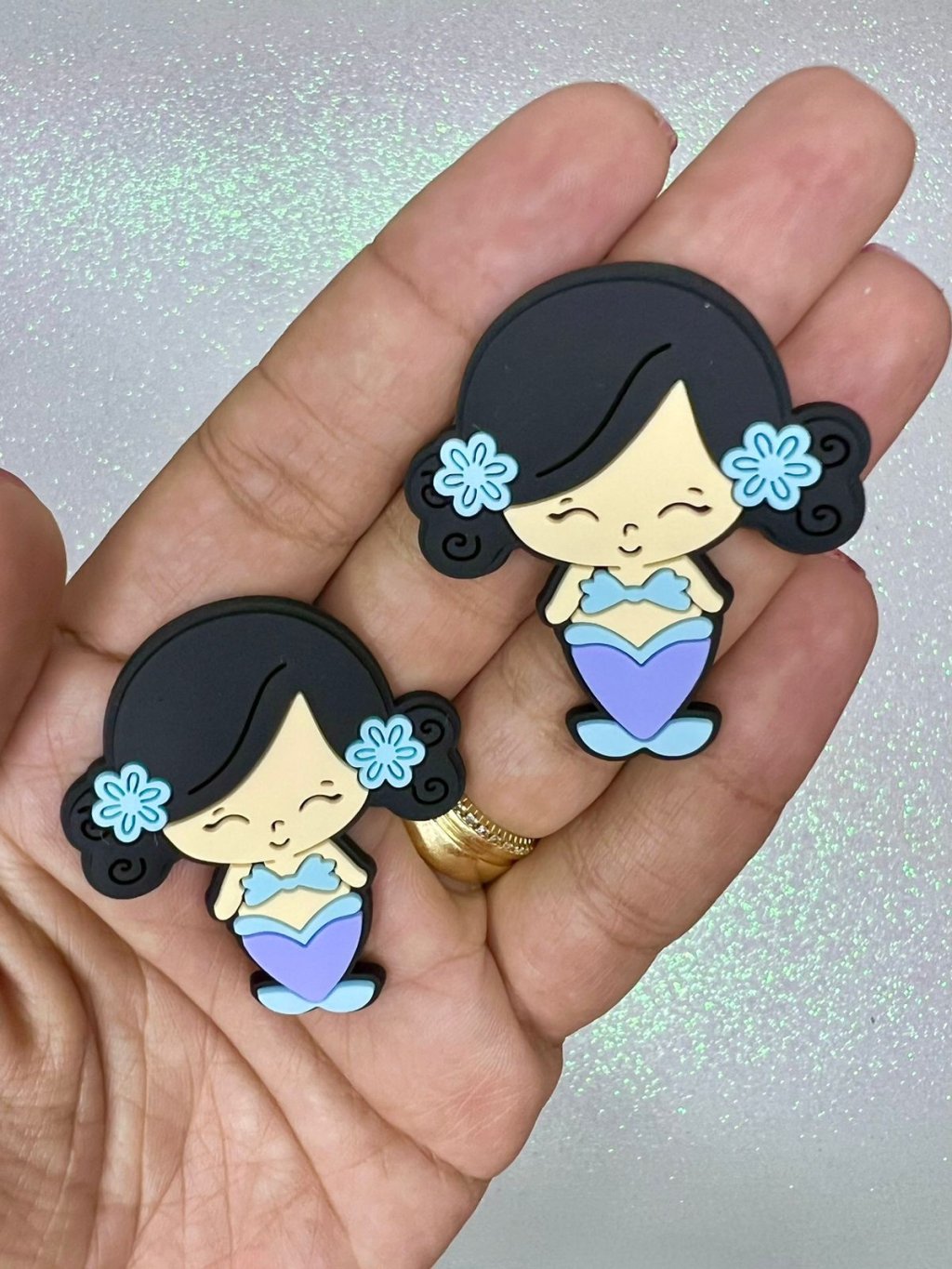 Aplique Emborrachado Yama SEREIA Ref:38975 AZUL/CABELO PRETO 45mm 02und