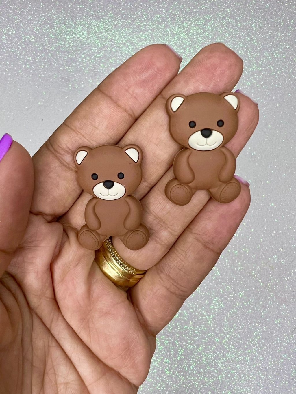 Aplique Emborrachado Urso FrrImport Ref:2616 MARROM ESCURO 35mm 02und 