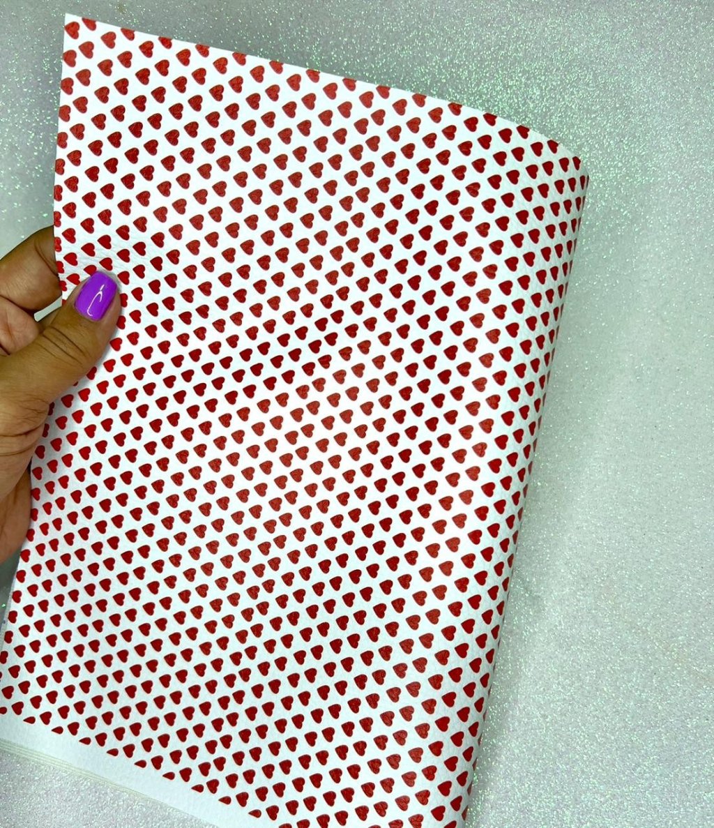 Lonita Estampa (Mini Coração) ArtBless Ref:1227 VERMELHO 26x40cm FOLHA