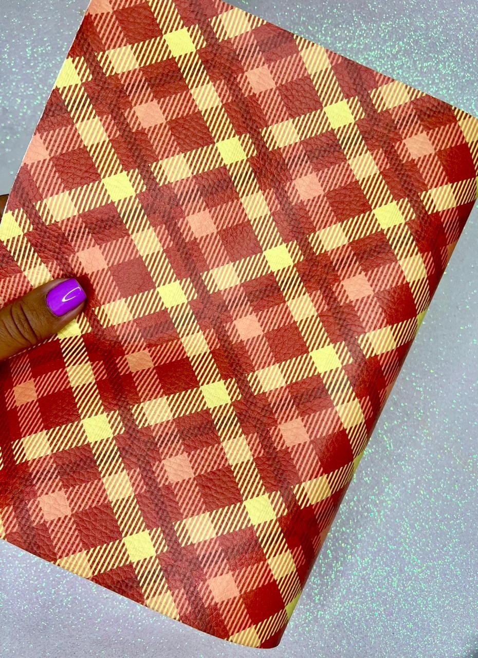 Lonita Estampa (Xadrez Maior) ArtBless Ref:1227 VERMELHO/AMARELO 26x40cm FOLHA