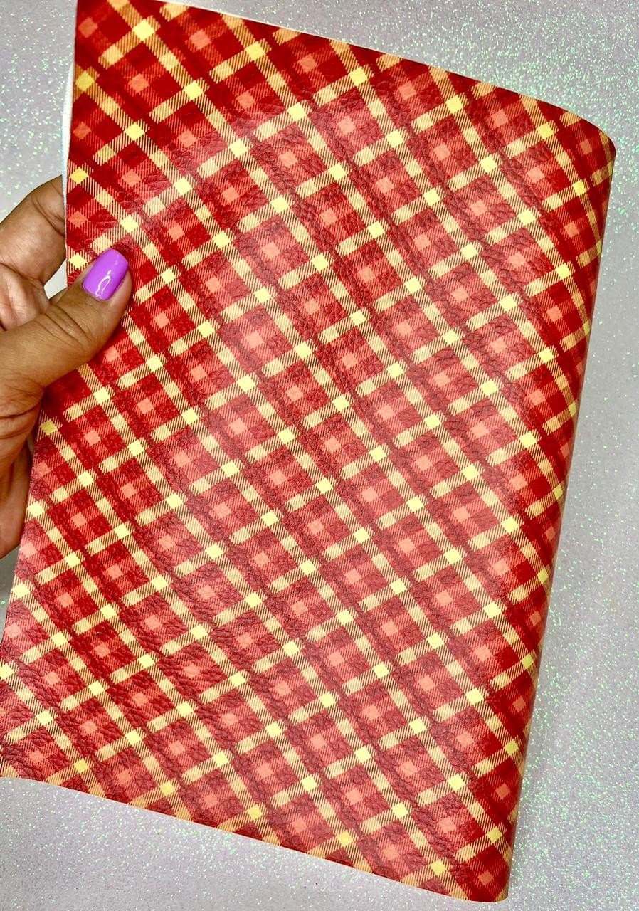  Lonita Estampa (Xadrez Menor) ArtBless Ref:1227 VERMELHO/AMARELO 26x40cm FOLHA