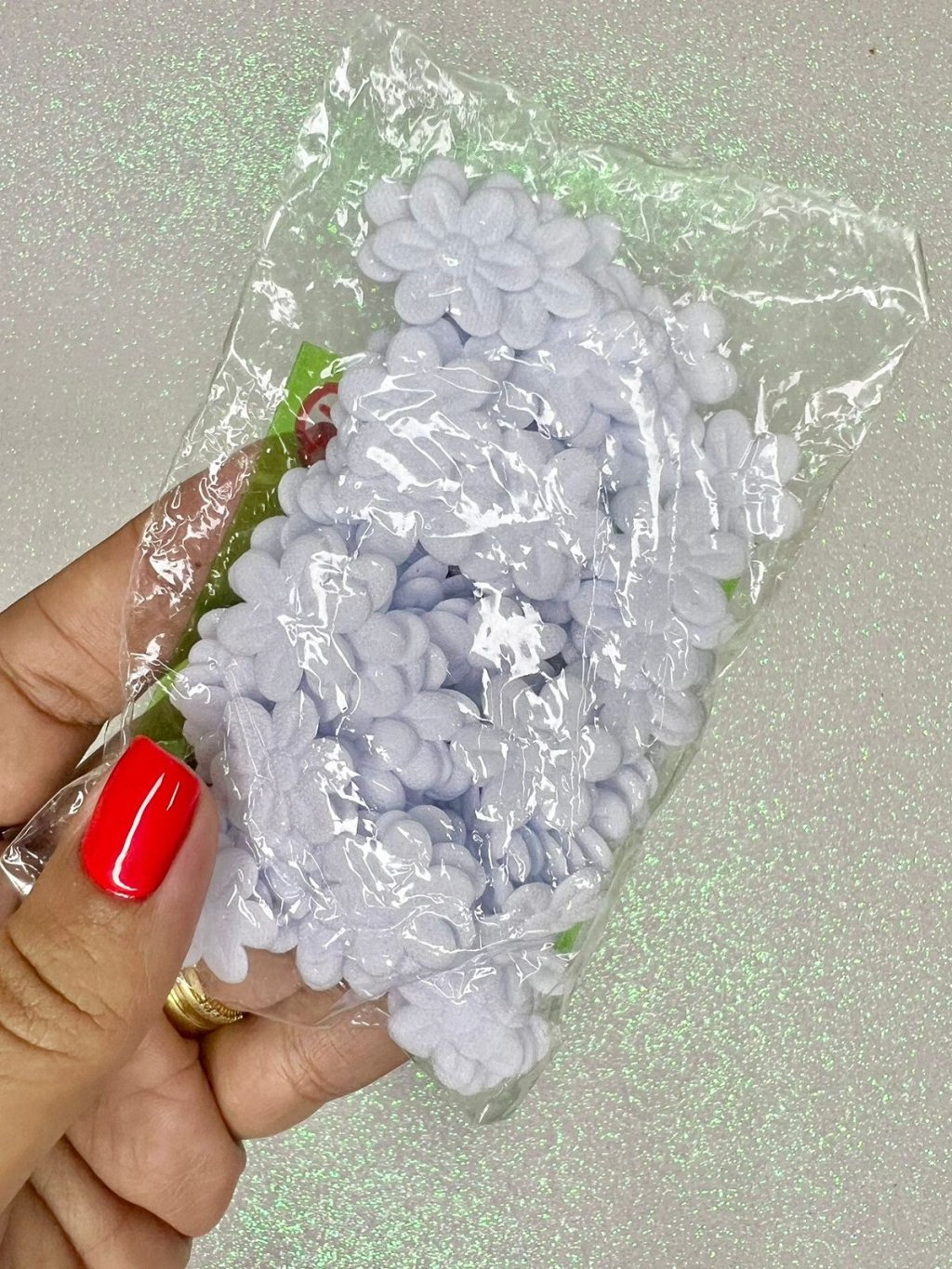 Rosa Tecido Silvano Flores Branca 100und