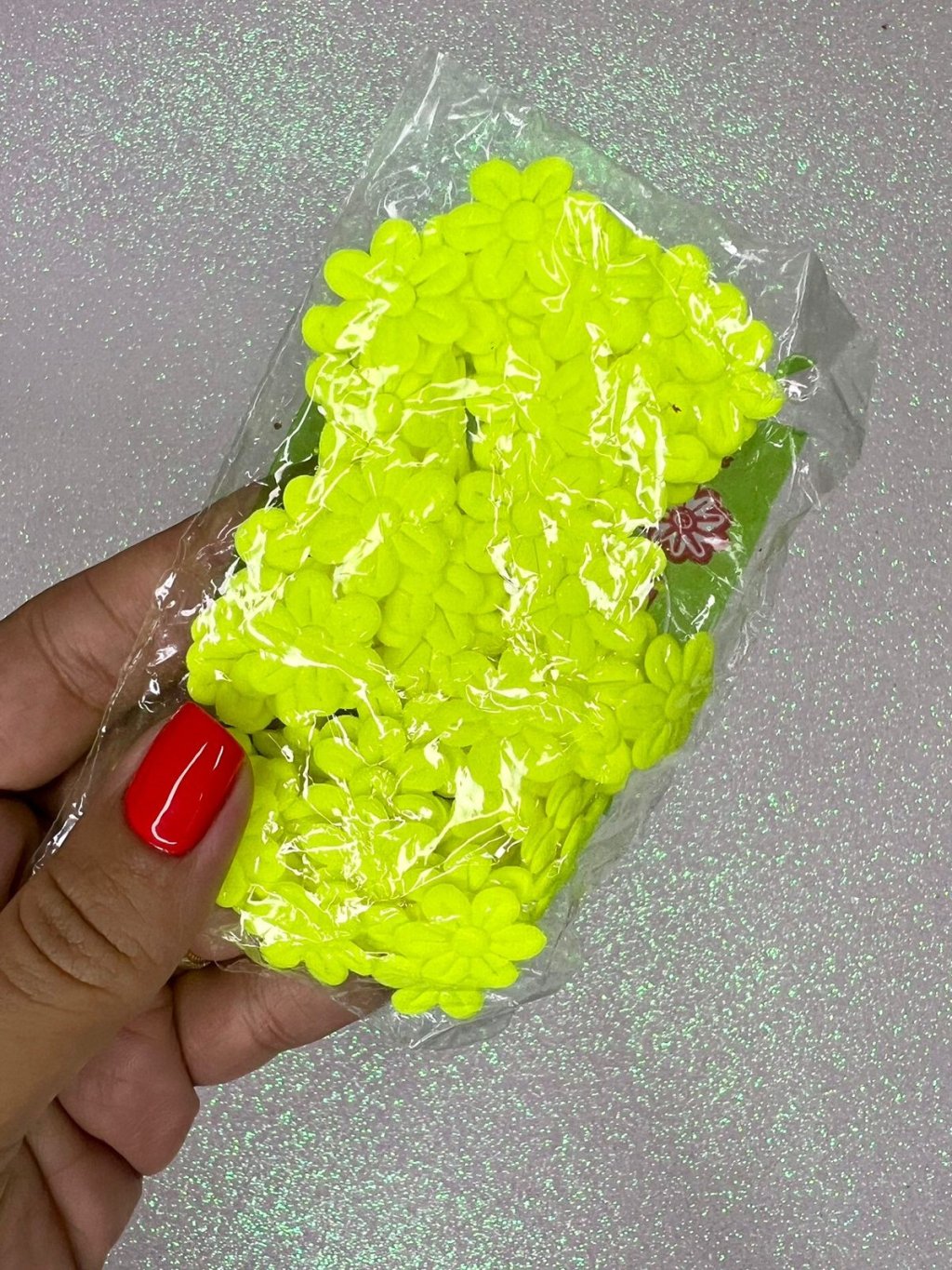 Rosa Tecido Silvano Flores Amarelo Flúor 100und