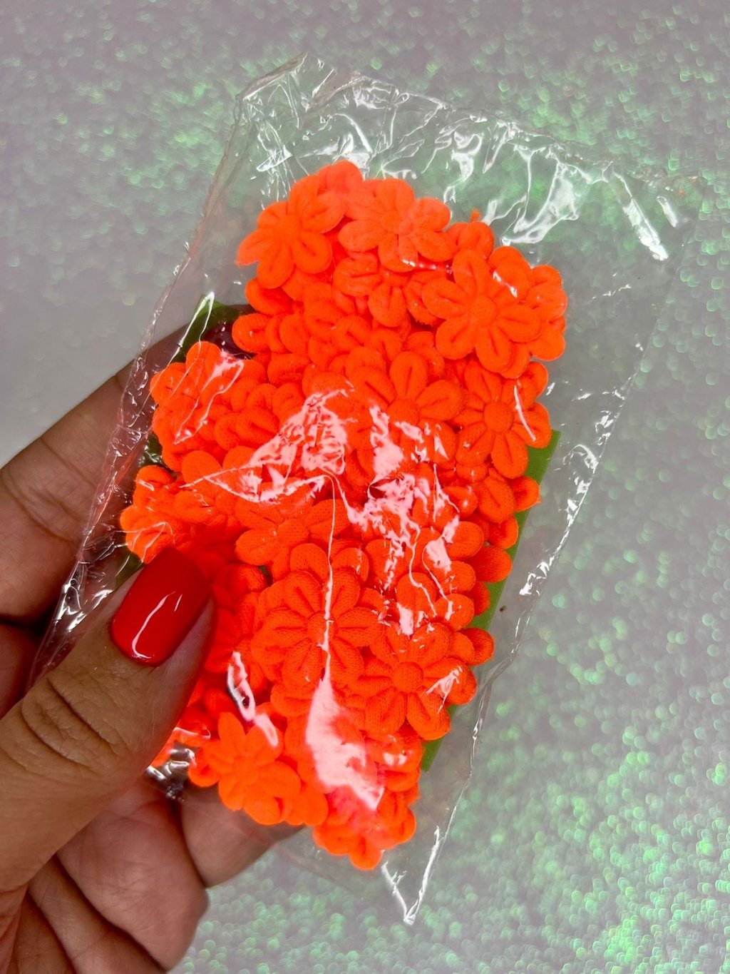 Rosa Tecido Silvano Flores LARANJA NEON 100und