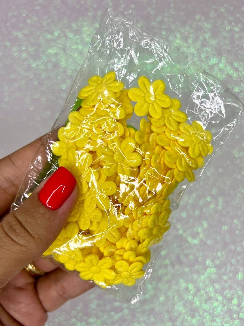 Rosa Tecido Silvano Flores Amarelo Canário 100und