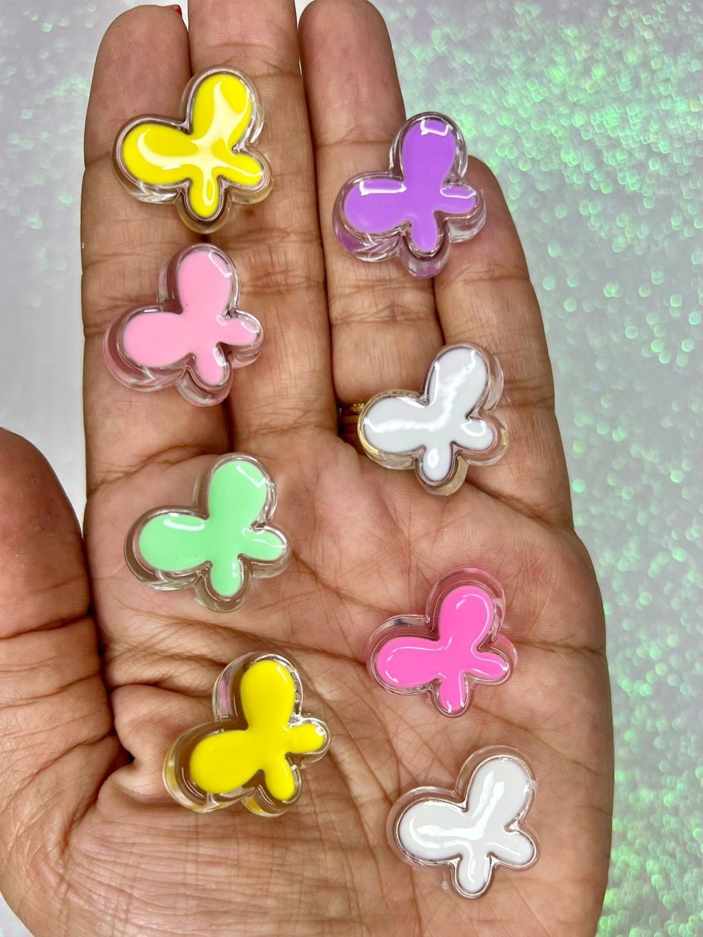 Passante Esmaltado Transparente BORBOLETA COLOR Ref:10021 20mm 05und