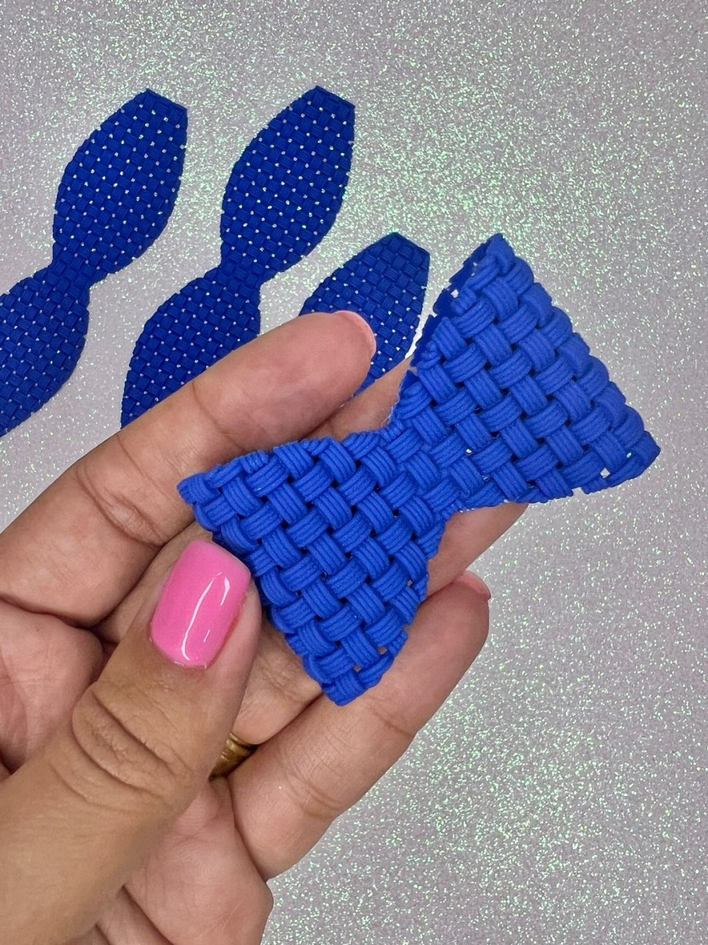 Aplique Emborrachado Laço Telado FrrImport Ref:2805 AZUL ESCURO 60mm 01und