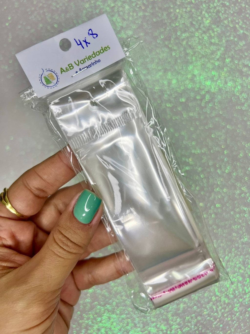 Saco Transparente Adesivado c/Furo Yama 4cm x 8cm 100und