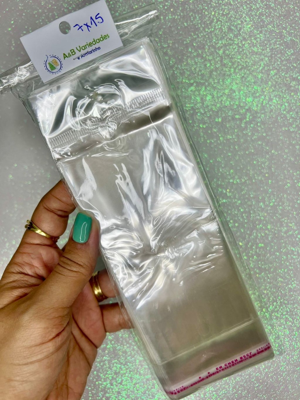 Saco Transparente Adesivado c/Furo Yama cm 7x 15cm 100und