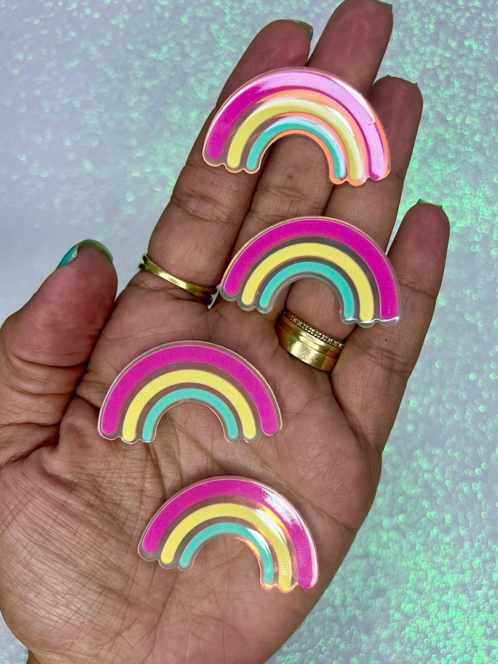 Aplique Resina Arco-íris Irisado Yama Ref:102430 45mm 02und