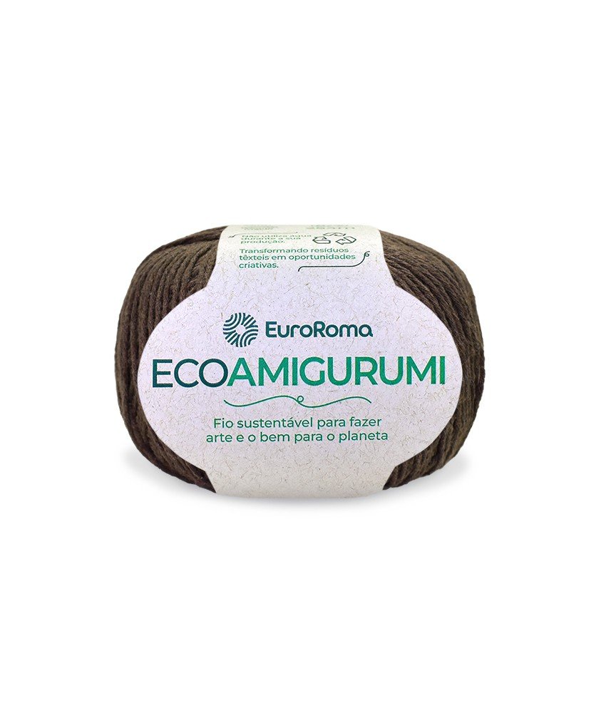 Barbante Euroroma EcoAmigurumi  Cor1100-MARROM 254mt