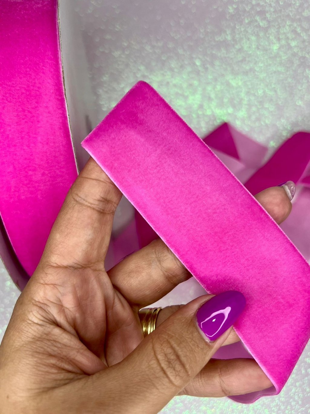 Fita Veludo Lisa Mili n°9 Cor182-ROSE BLOOM 05mt