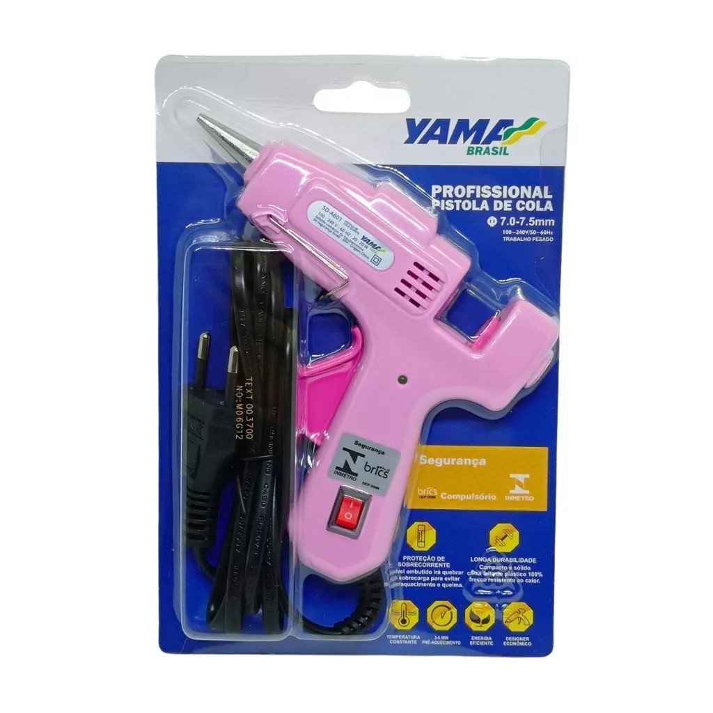 Pistola Cola Quente Yama Pequena ROSA Potência 20W