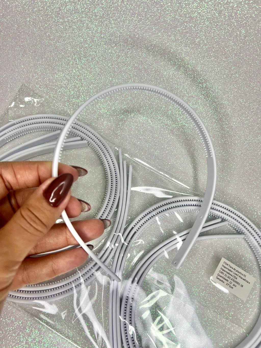 Tiara Fina com dente ABS Lomil (Mili) BRANCA 10mm