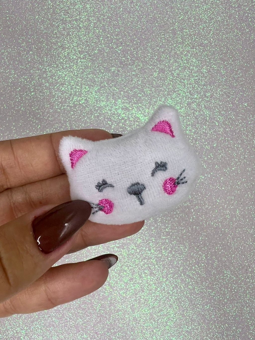 Aplique Pelúcia Lomil Ref:44533 GATINHA BRANCA 50mm 01Und