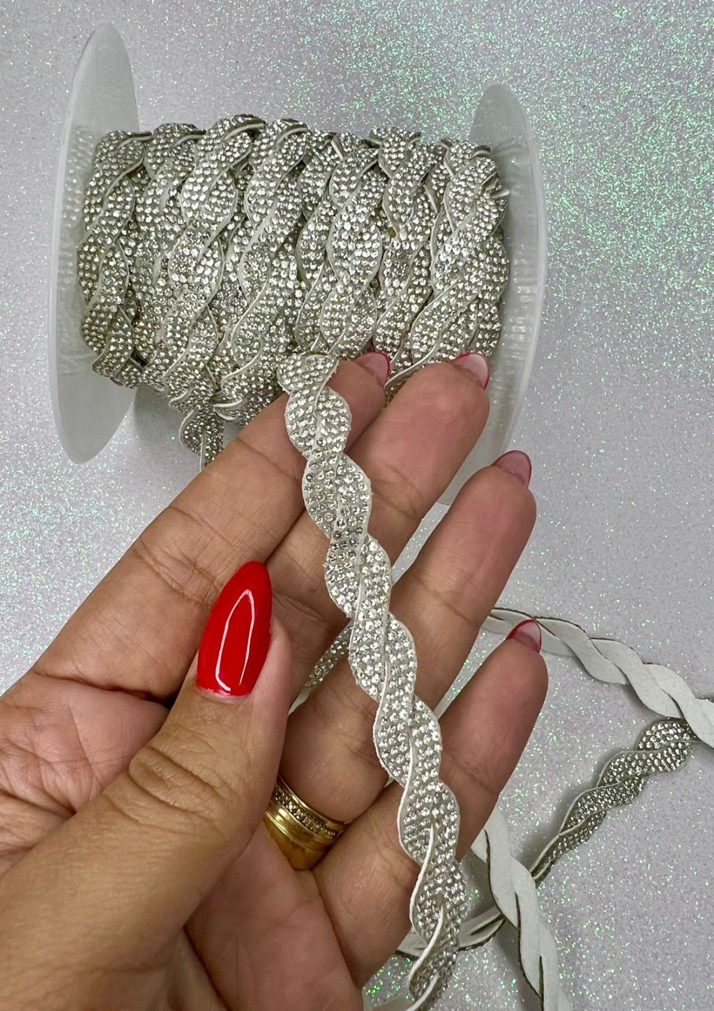 Strass Meia Cana Trançado Ref:48513 LIMPORT CRISTAL 11mm metro