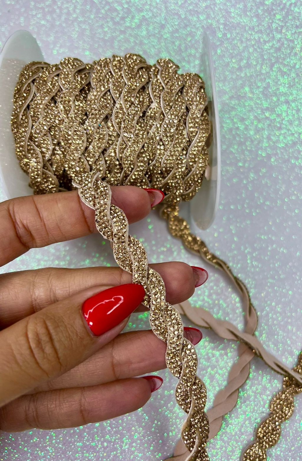 Strass Meia Cana Trançado Ref:48513 LIMPORT OURO 11mm metro