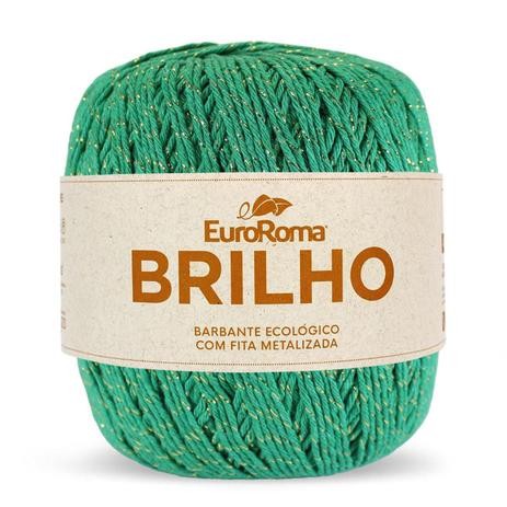 Barbante Euroroma BRILHO n°6 COR803-VERDE BANDEIRA/OURO 406mt 400g