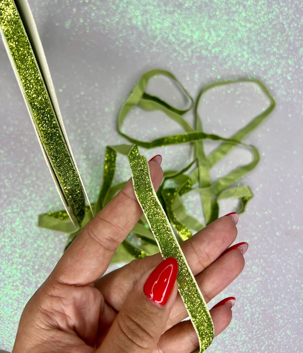 Fita Lurex Esponjosa Nybc n°2 Cor225-VERDE PISTACHE 10mm 05mt