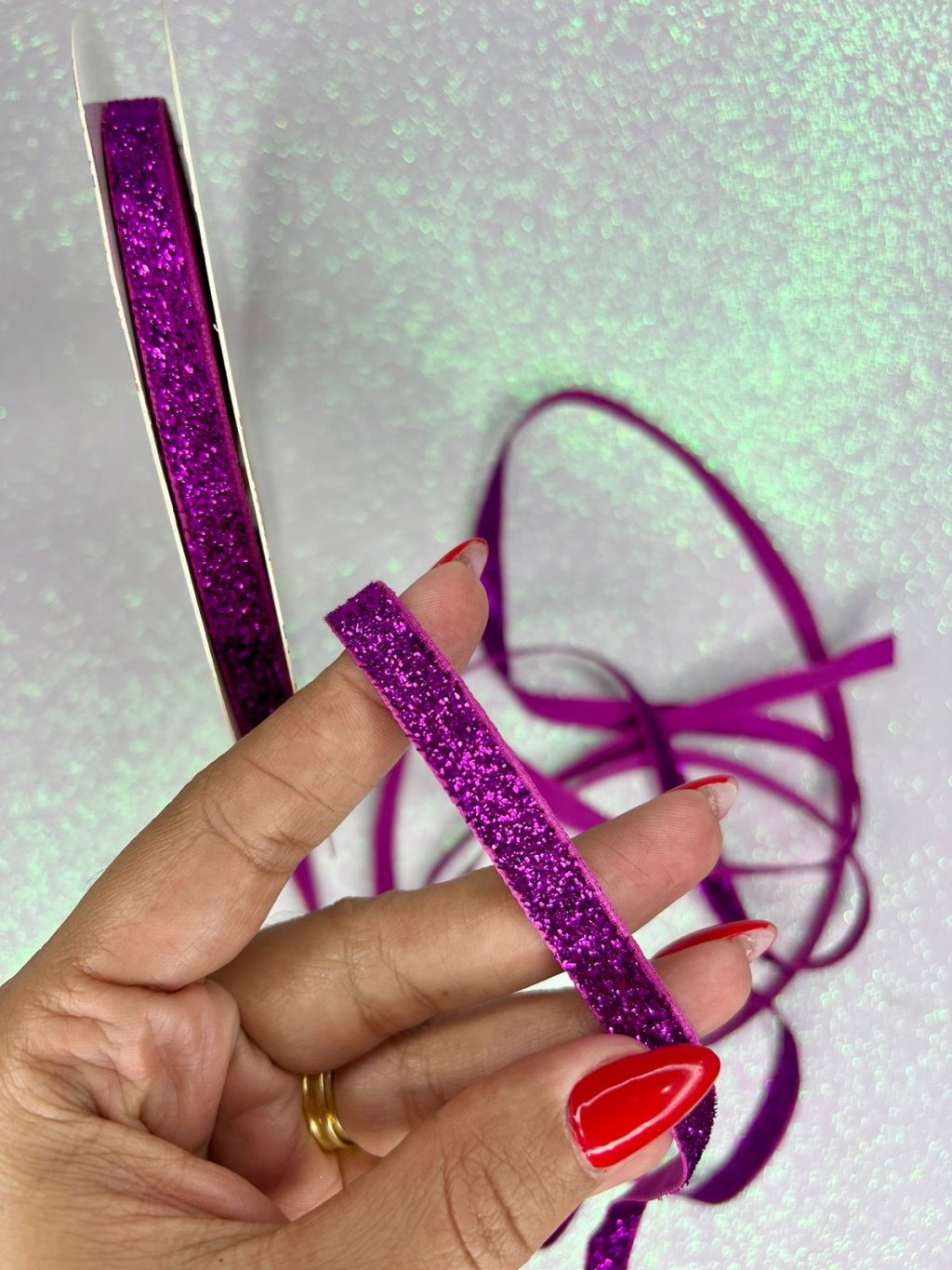 Fita Lurex Esponjosa Nybc n°2 Cor312-PINK 10mm 05mt