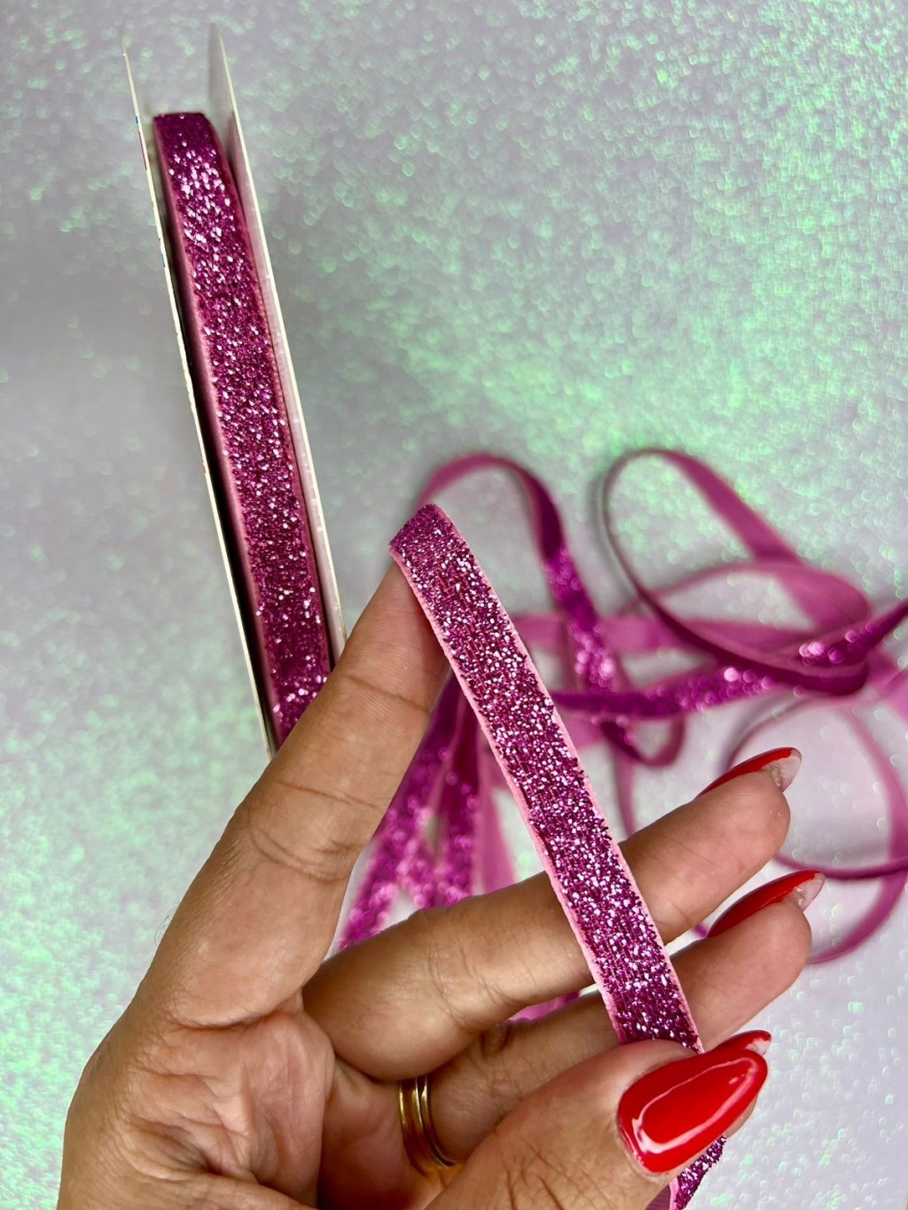 Fita Lurex Esponjosa Nybc n°2 Cor132-ROSA CLARO 10mm 05mt