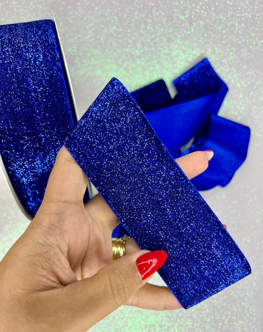 Fita Lurex Esponjosa Nybc n°12 AZUL ROYAL 50mm 03mt